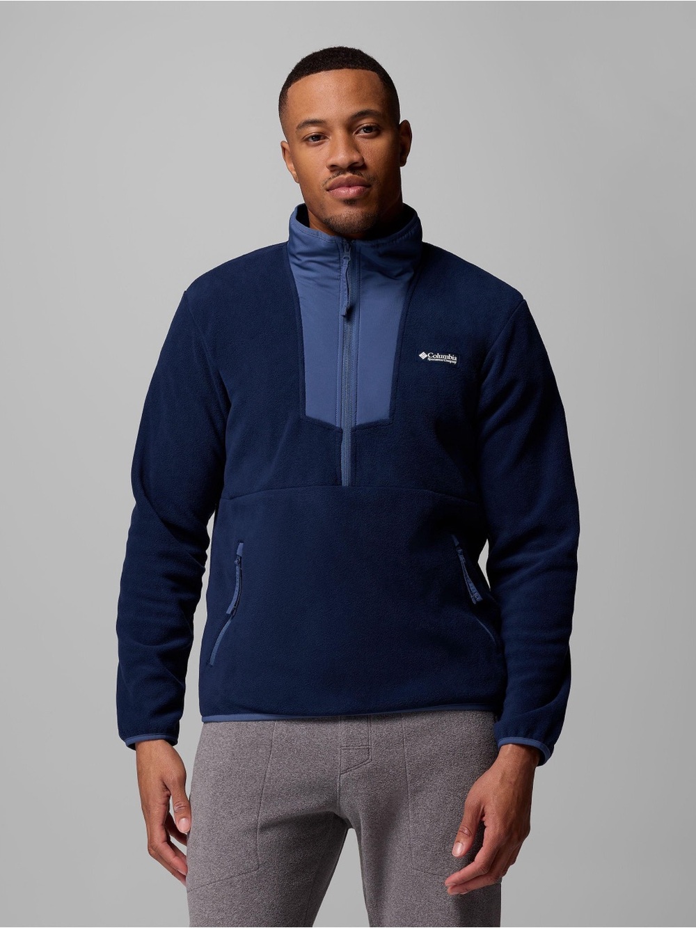 Columbia Sequoia Grove Half Zip Fleece in Collegiate Navy / Dark Mountain